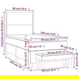 Box spring krevet s madracem svjetlosivi 90x190 cm od tkanine | shoptok.hr