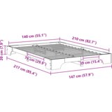  Konstrukcija postelje Rjava 140 x 210 cm Masivno borovo les, (5000127542) | Shoptok.si