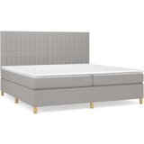  Box spring postelja z vzmetnico svetlo siva 200x200 cm blago, (20884442) | Shoptok.si