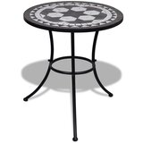 Bistro 3-dijelni bistro set s keramičkim pločicama crno-bijeli | shoptok.hr