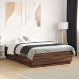 Okvir za krevet s LED svjetlima boja hrasta 120 x 190 cm drveni | shoptok.hr