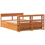  Okvir kreveta bez madraca voštano smeđi 140x190 cm od borovine | shoptok.hr