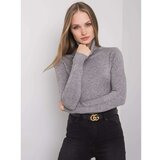 Fashion Hunters Ladies' gray turtleneck sweater Cene