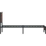  Metalni okvir kreveta bez madraca smeđi hrast 75x190 cm | shoptok.hr