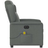 vidaXL Električni masažni naslanjač temno sivo blago | Shoptok.si