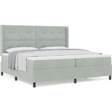 Box Spring Krevet s Madracem Svjetlosiva 200x200 cm Baršun | shoptok.hr