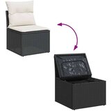 vidaXL Vrtna sedežna garnitura 4-delna z blazinami črna poli ratan | Shoptok.si