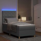  LED Box Spring Krevet Svijetlo siva 90 x 200 cm tkanina | shoptok.hr