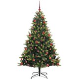 vidaXL Umjetno skladno božićno drvce s 300 LED dioda Zelena 180 cm | shoptok.hr