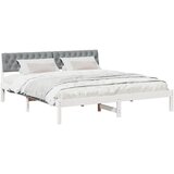  Okvir kreveta s uzglavljem Bijela i svijetlosiva 180 x 200 cm | shoptok.hr