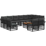  Set vanjskih sofa 13 pcs Crna i tamno siva Poliester - Crna i tamno siva sa stolom | shoptok.hr