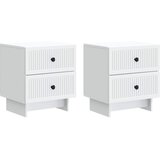 vidaXL Noćni ormar 2 pcs Bijela 43 x 34 5 x 47 5 cm Konstruirano drvo - Bijela 2 | shoptok.hr