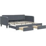  Dnevni krevet na razvlačenje i ladice tamnosivi 100 x 200 cm | shoptok.hr