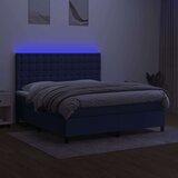  Krevet box spring s madracem LED plavi 160x200 cm od tkanine | shoptok.hr