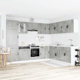  14-dijelni set kuhinjskih ormarića Porto konstruiranog drva Siva | Shoptok.si