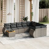  10-dijelni set vrtnih sofa od poliratana s jastucima sivi | shoptok.hr
