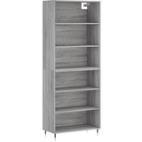  The Living Store Visoka komoda siva sonoma 69,5x32,5x180 cm inženirski les - Visoka Omarica, (21442063) | Shoptok.si