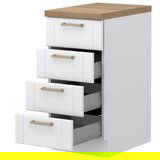 Jela ELEMENT ZA KUHINJO TARA R-40-4MBOX S KOVINSKIMI PREDALI -Bela mat lak | Shoptok.si