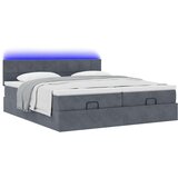 vidaXL Otomanski posteljni okvir z vzmetnicami siv 160x200 cm žamet | Shoptok.si