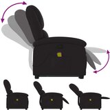  Masažni naslonjač na podizanje od tkanine crni | shoptok.hr