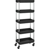  Kuhinjska kolica s 5 razine crna 42x29x128 cm željezo i ABS | shoptok.hr