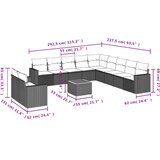 vidaXL 12-dijelni set vrtnih sofa od poliratana s jastucima crni | shoptok.hr