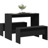 3-dijelni blagovaonski set stola i klupa crni konstruirano drvo | shoptok.hr
