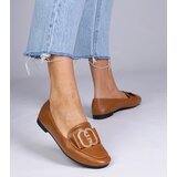 Gemre Brown women's loafers with gold ornament Frada | shoptok.hr