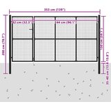  Vrtna vrata Čelik 350x150 cm Antracit | shoptok.hr