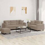  3-dijelni set sofa s jastucima smeđesivi od mikrovlakana Cijene