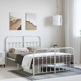  Metalni okvir kreveta uzglavlje i podnožje bijeli 135 x 190 cm | shoptok.hr