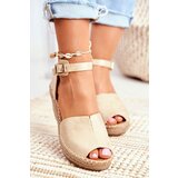 EVENTO PE1 Sandals On A Braided Wedge Gold Maritta | Shoptok.si