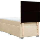 vidaXL Box spring postelja z vzmetnico krem 80x200 cm blago | Shoptok.si