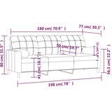  Trosjed s ukrasnim jastucima svjetložuti 180 cm od tkanine | shoptok.hr