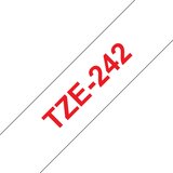 Brother Tze-242 združljiv laminirani trak - 18 mm x 8 metrov rdeč/bel, (21406038) | Shoptok.si