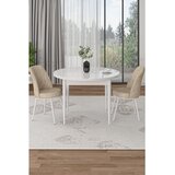 Hanah home trpezarijski set Tor, sto i 2 stolice, bela ploča, krem tkanina Babyface | Eponuda.com