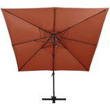 vidaXL Vrtni senčnik z dvojno streho 300x300 cm terakota | Shoptok.si