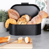Vilde metalna kutija za kruh 34 × 20 × 15 cm – crna | shoptok.hr