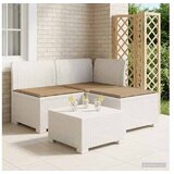 vidaXL Dvosjedni vrtni sofa s jastucima u ratan izgledu 3-sjedalo PP - Bijela Sofa + srednji + kutni s taupe jastučićem Cijene