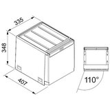 Franke sorter za odpadke Cube 40 (2 koša, ročno odpiranje) 134.0039.330 | Shoptok.si
