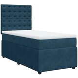 Box spring krevet s madracem tamnoplavi 90x190 cm baršunasti | shoptok.hr