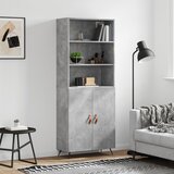 vidaXL Visoka komoda betonsko siva 69,5x34x180 cm inženirski les Cene