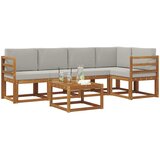  Set vanjskih sofa 6 kom. Prirodna i svijetlo siva | shoptok.hr
