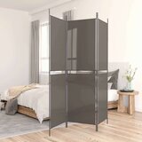 Sobna pregrada s 3 panela antracit 150 x 220 cm od tkanine | shoptok.hr