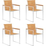  Vrtni stoli 4 kosi z blazinami trdna tikovina, (20963575) | Shoptok.si
