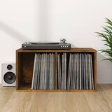 vidaXL Kutija za pohranu vinilnih ploča smeđa 71 x 34 x 36 cm drvena | shoptok.hr