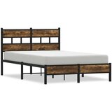 vidaXL Posteljni okvir brez vzmetnice z vzmetnice dim. hrast 120x190cm | Shoptok.si