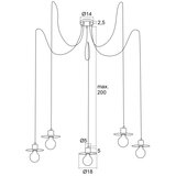  Argon 2079 - Luster na sajli CORSO 5xE27/15W/230V pauk sjajni hrom | Eponuda.com