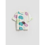 Reserved Pamučna majica s printom - krem | shoptok.hr