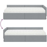  Kotni okvir postelje z matrico Drugo 2 pcs Svetlo siva blago, (5000121627) | Shoptok.si